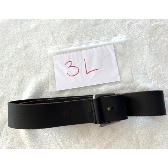 Timberland Mens Black Leather Belt Size 3L With Metal Buckle Heavy-Duty Casual - Picture 6 of 6